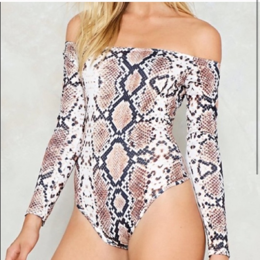 Nasty Gal Snake Print bodysuit